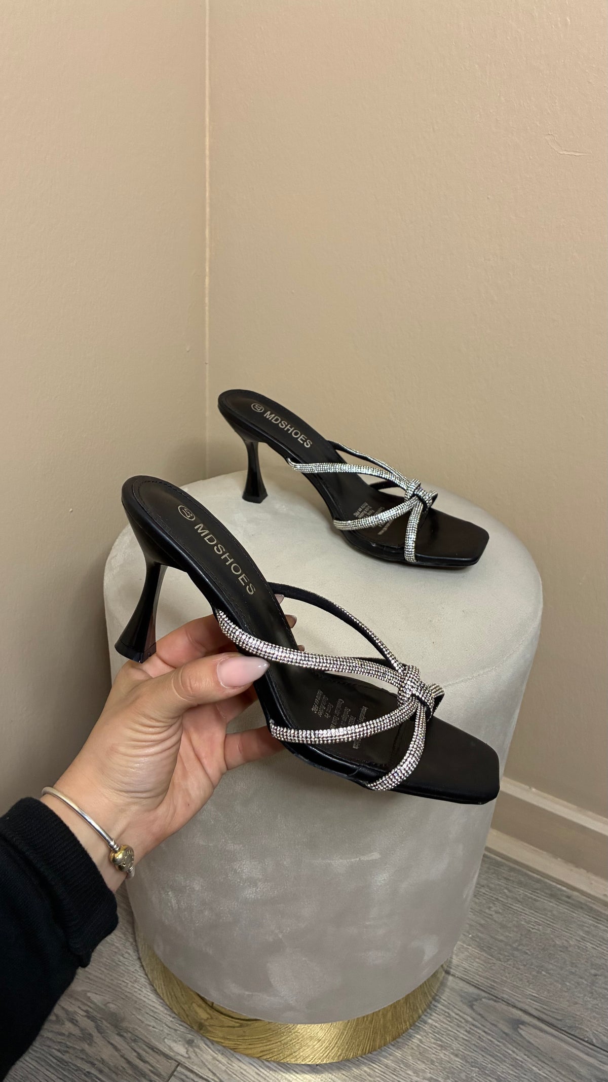 Tacón Shine Black  10cm